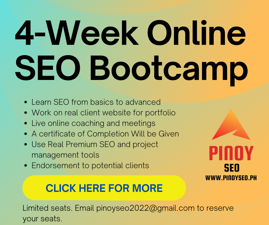 4-Week Online SEO Bootcamp Philippines