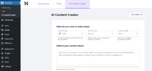 Hostinger’s AI Content Creator Plugin