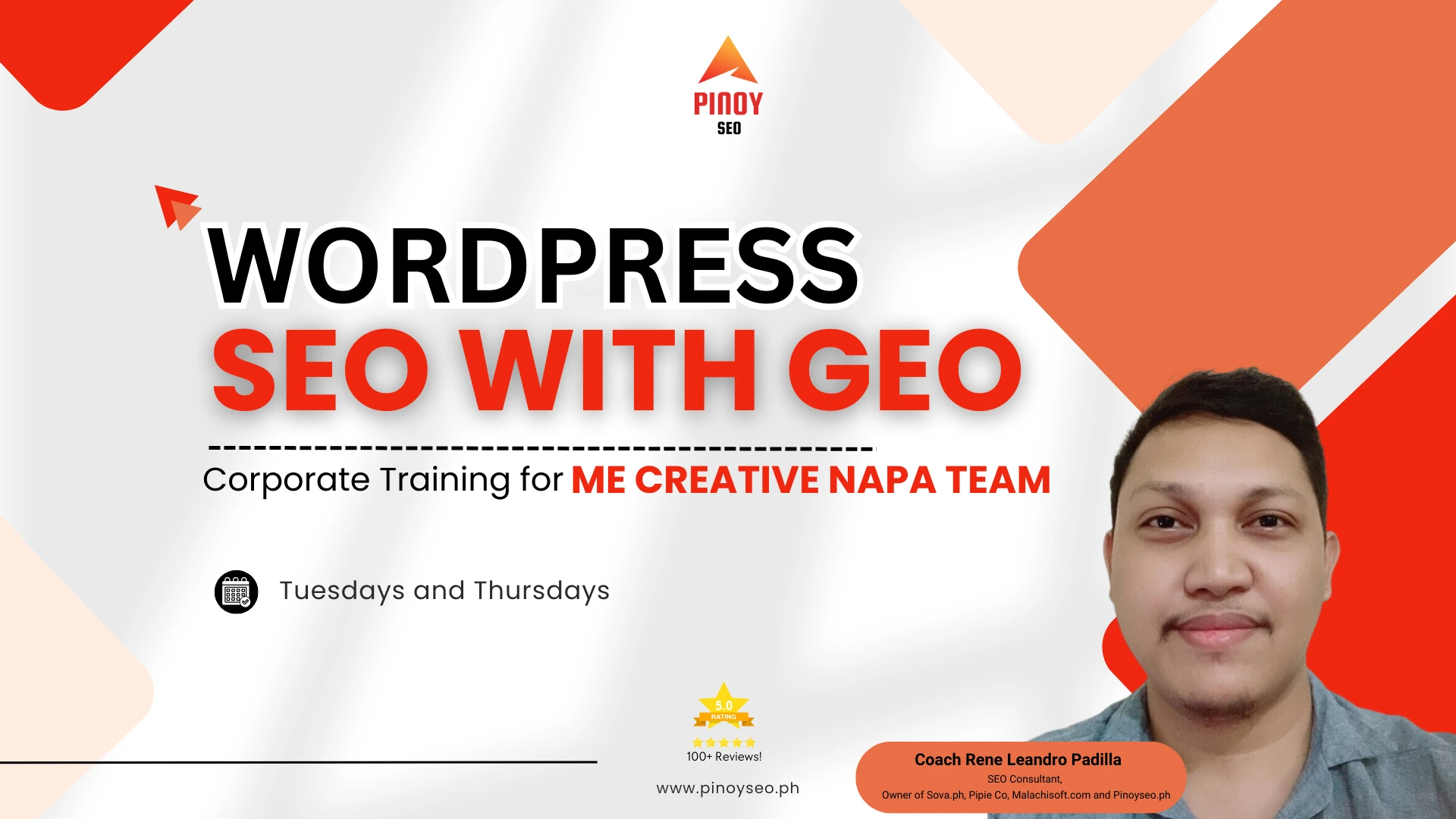 WordPress SEO with GEO Corporate Training for ME Creative Napa Team