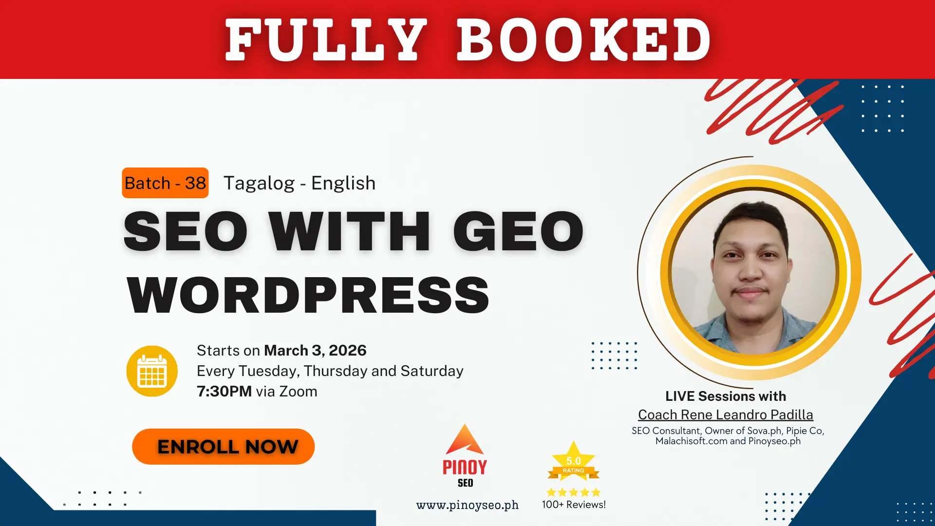 FULLY BOOKED: Batch 38 – 4-Week Online SEO with GEO Bootcamp – March 3, 2026 – April 7, 2026 – Tagalog -English