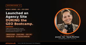 PinoySEO Student Success Story: Jen Tejada Launched MJM Digital Agency (Davao) During the SEO + GEO Bootcamp